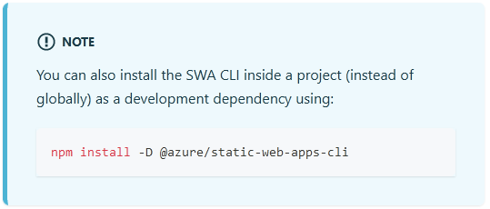 Advice not to install package globally