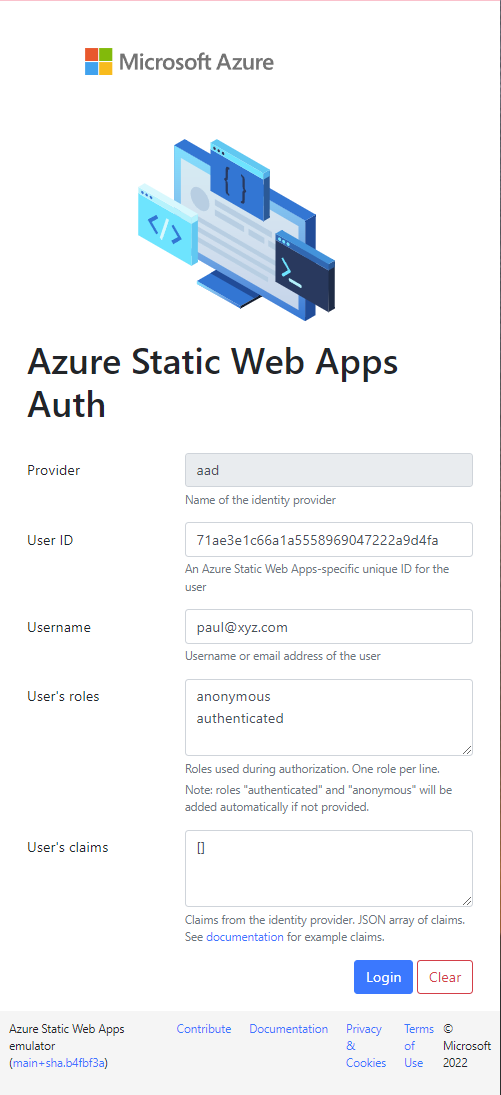 SWA CLI emulating AAD Authentication