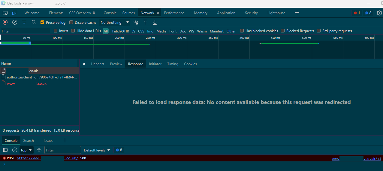 Initial HTTP response